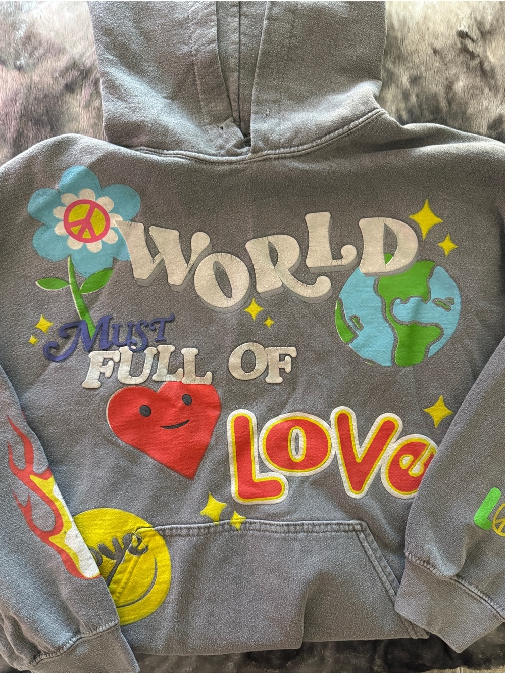 'World Full of Love' Graphic Hoodie
